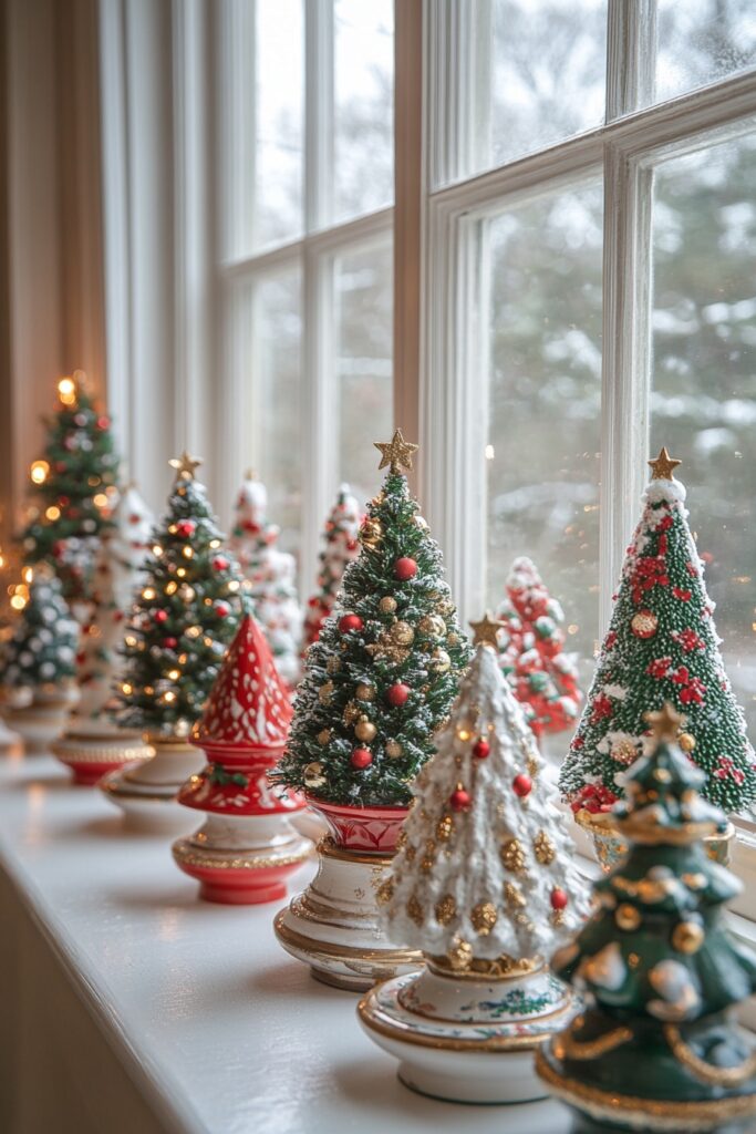 Window Sill Holiday Trees