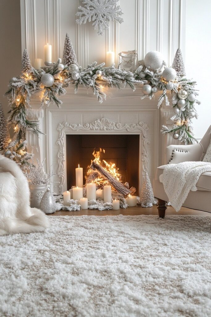 Winter Garland Fireplace