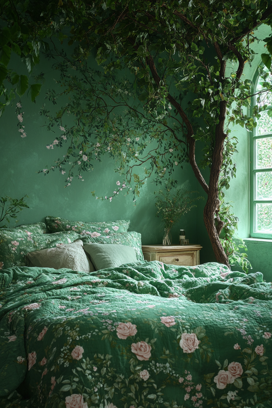 green fantasy bedroom ideas