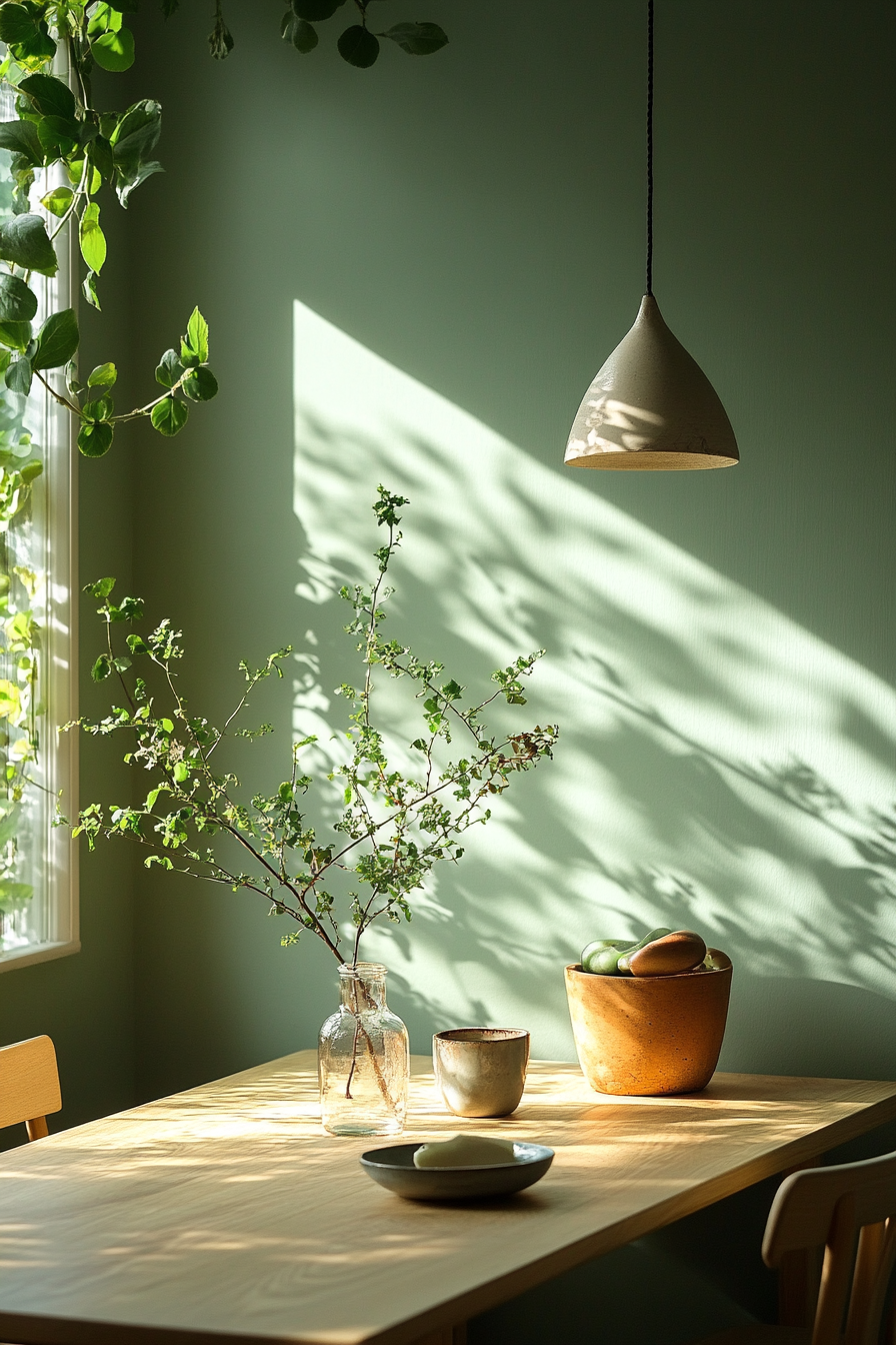 sage green dining room