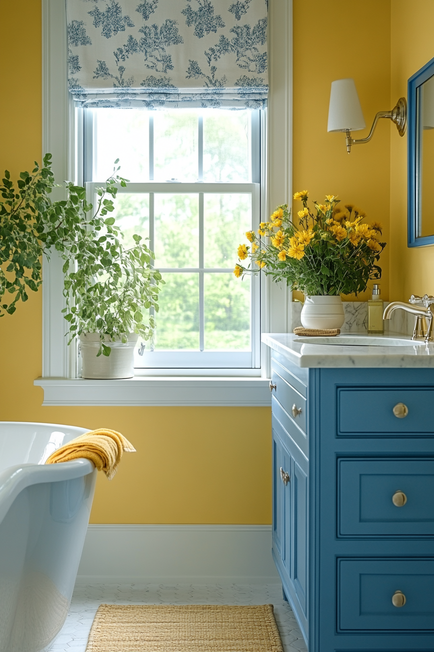 yellow and blue bathroom ideas