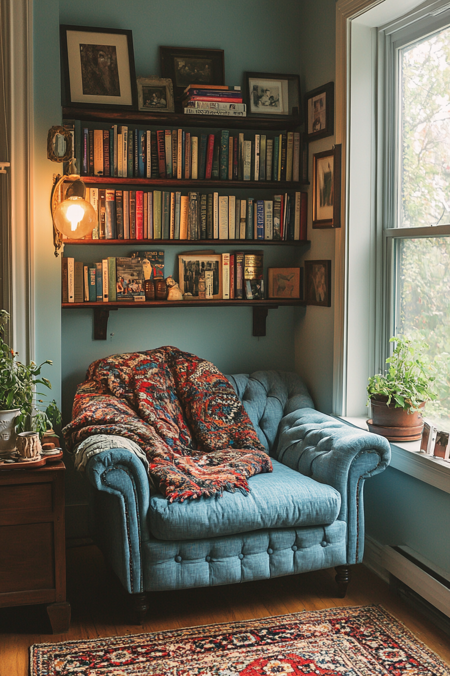 blue couch living room