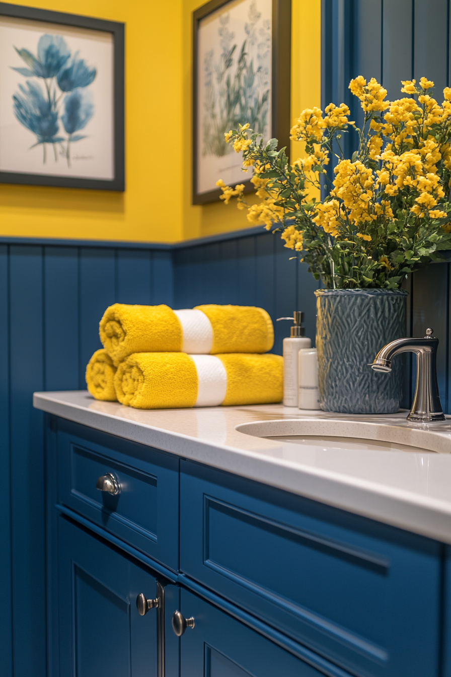 yellow and blue bathroom ideas