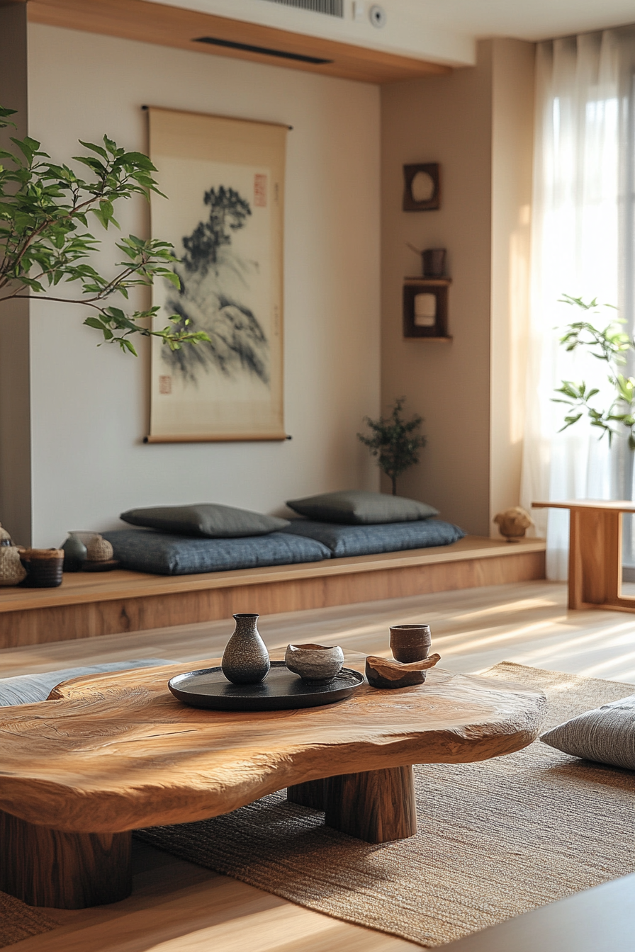 wabi sabi japandi living room