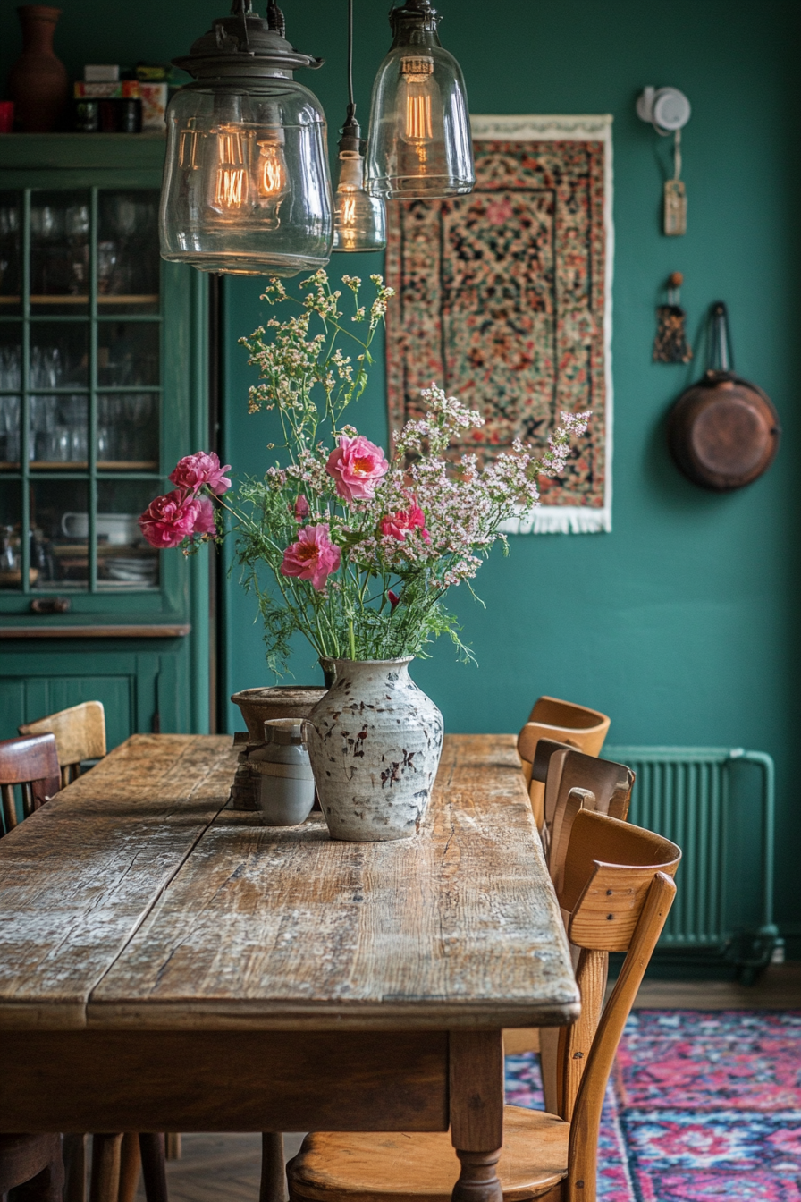 sage green dining room