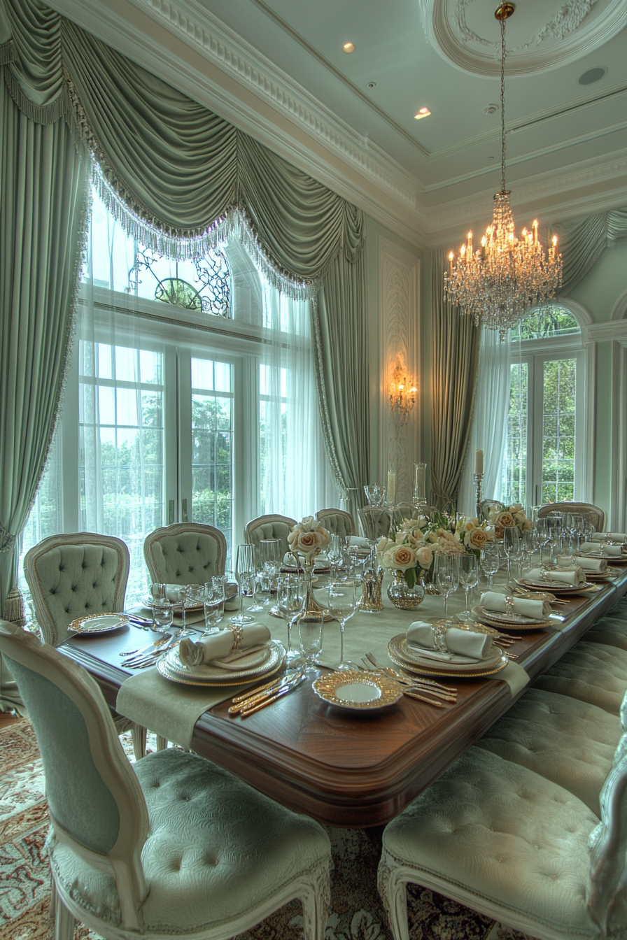 sage green dining room