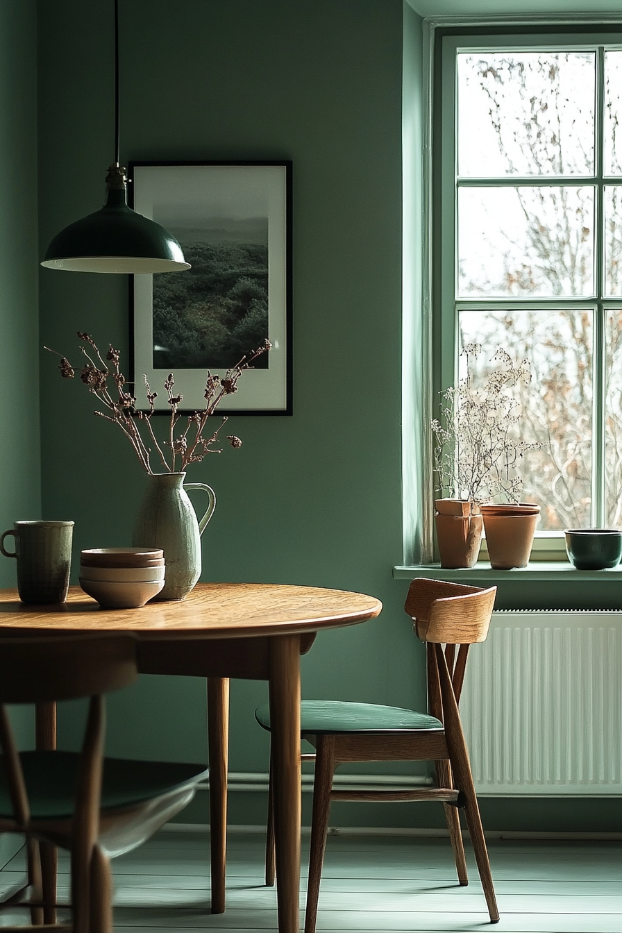 sage green dining room