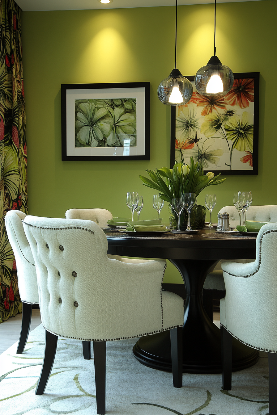 sage green dining room