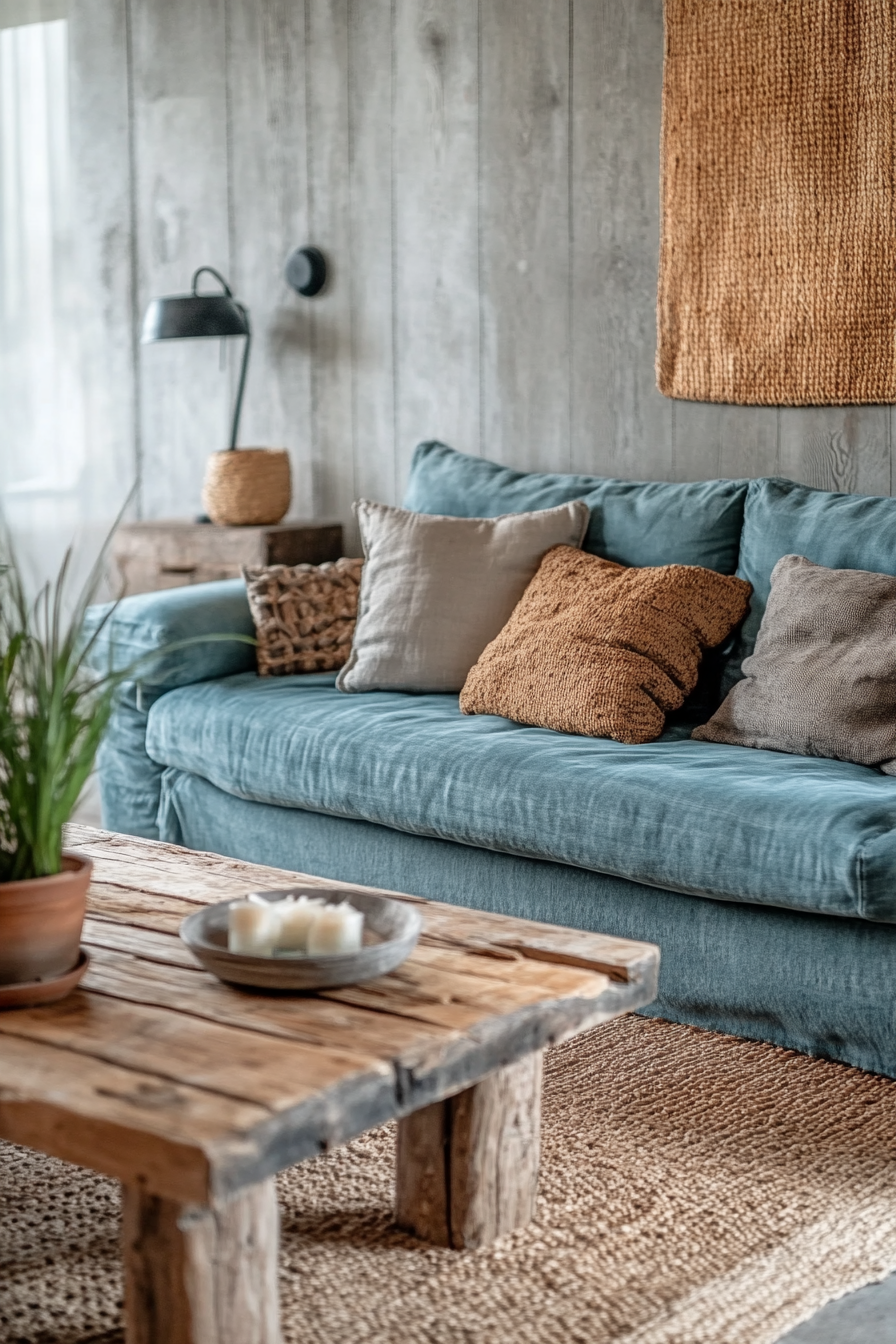 blue couch living room