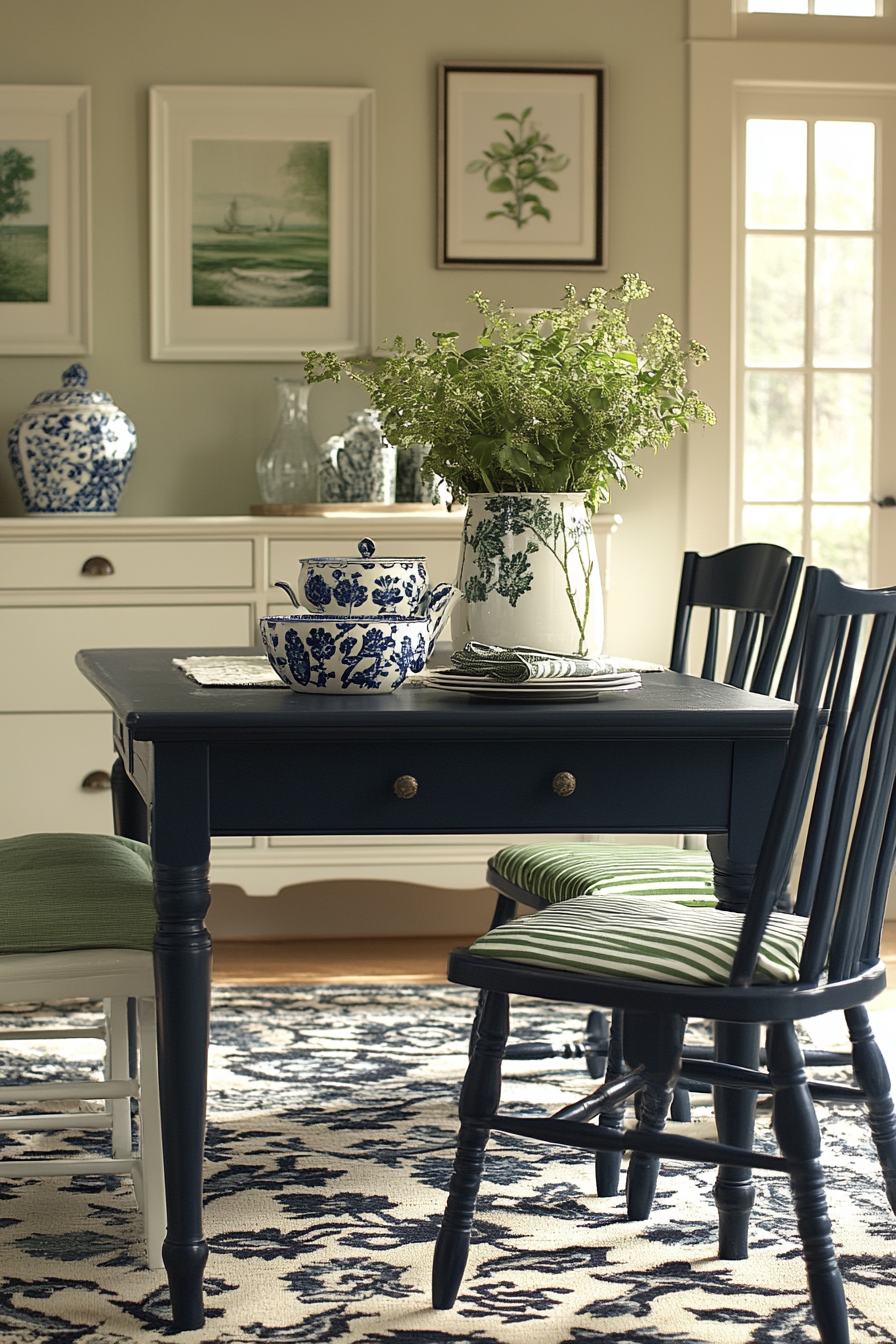 sage green dining room