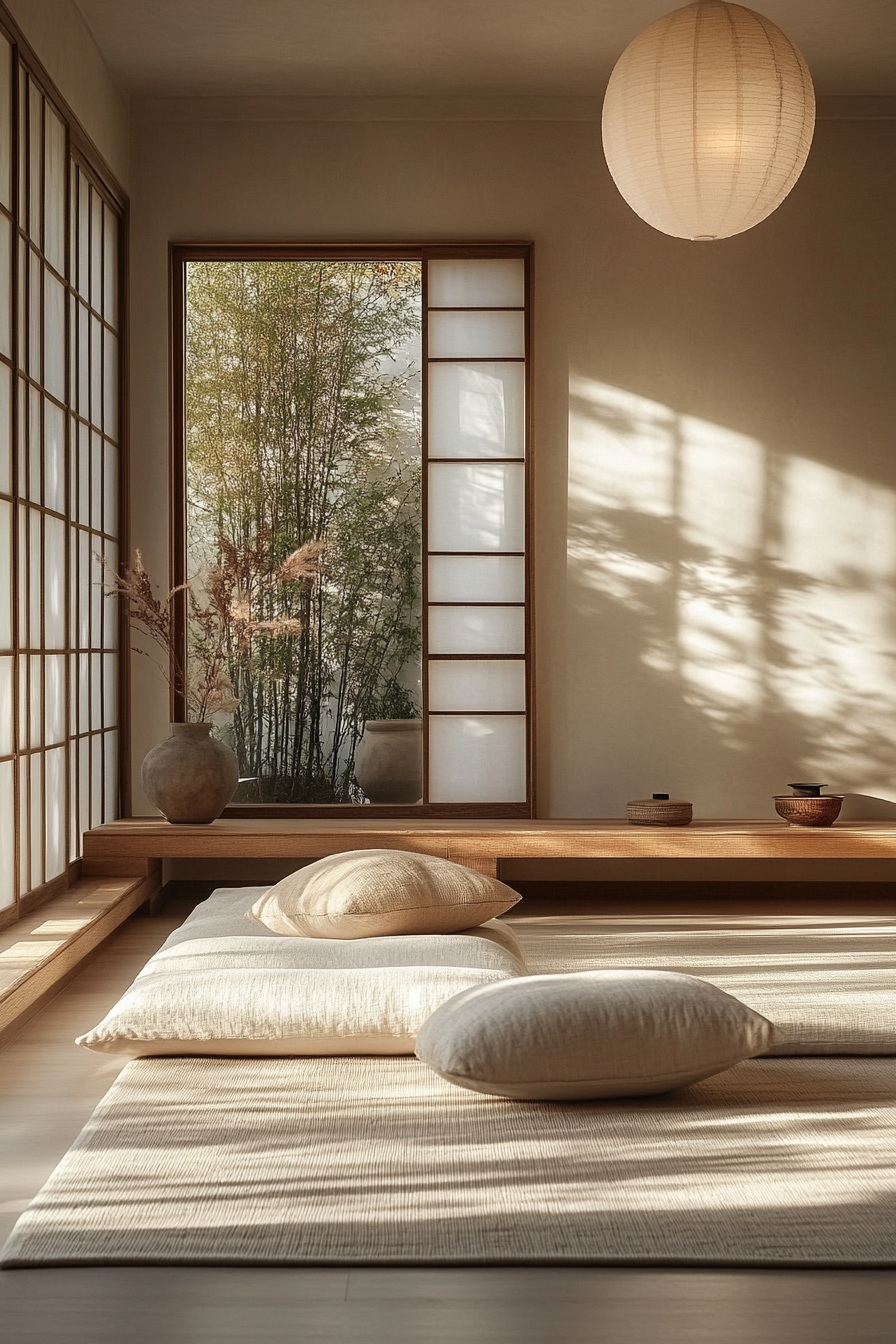 wabi sabi japandi living room