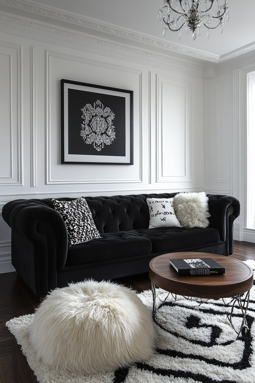 Charcoal couch living room