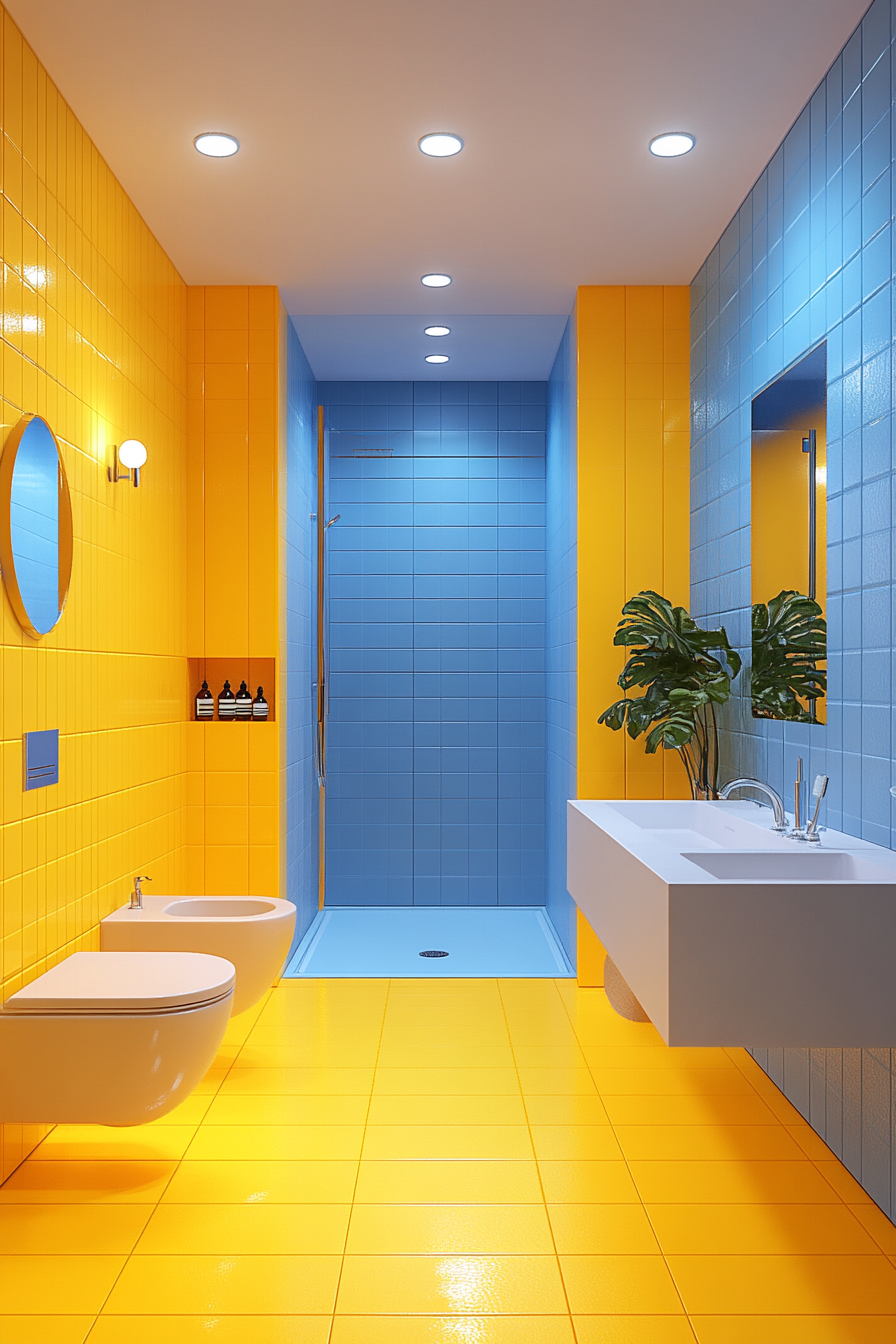 yellow and blue bathroom ideas