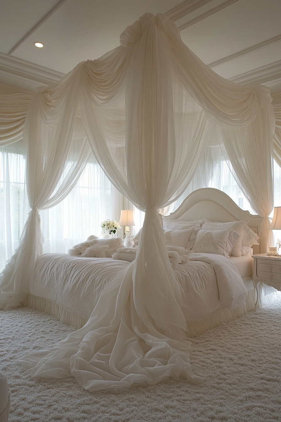 white fantasy bedroom ideas