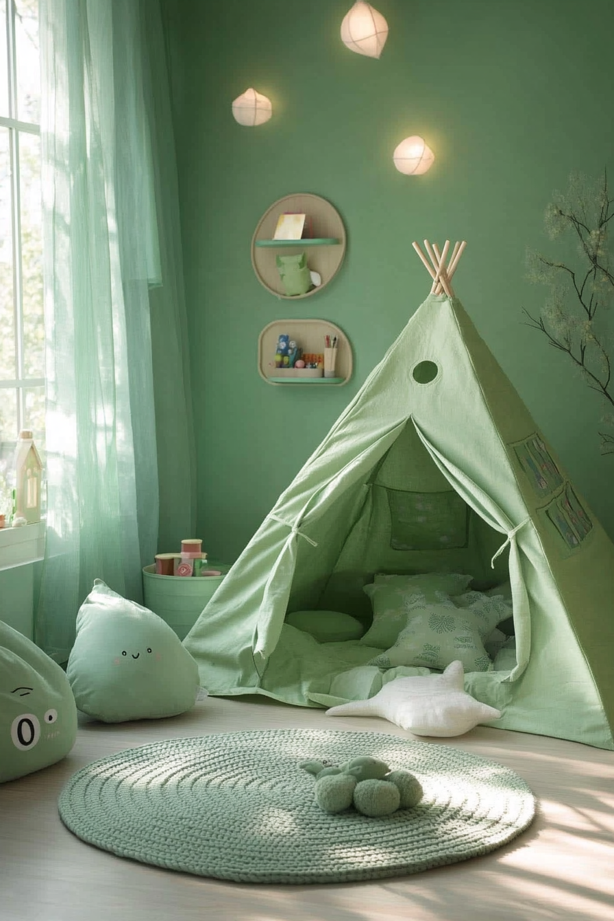 green fantasy bedroom ideas