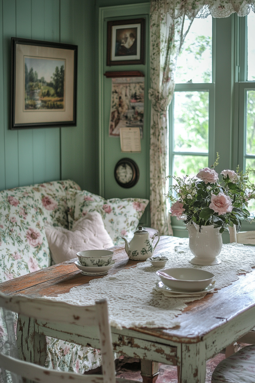 sage green dining room