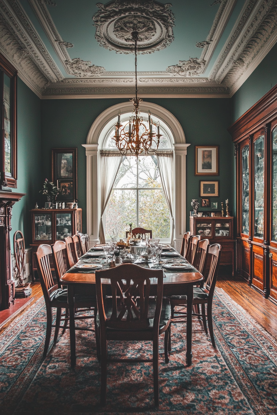 sage green dining room