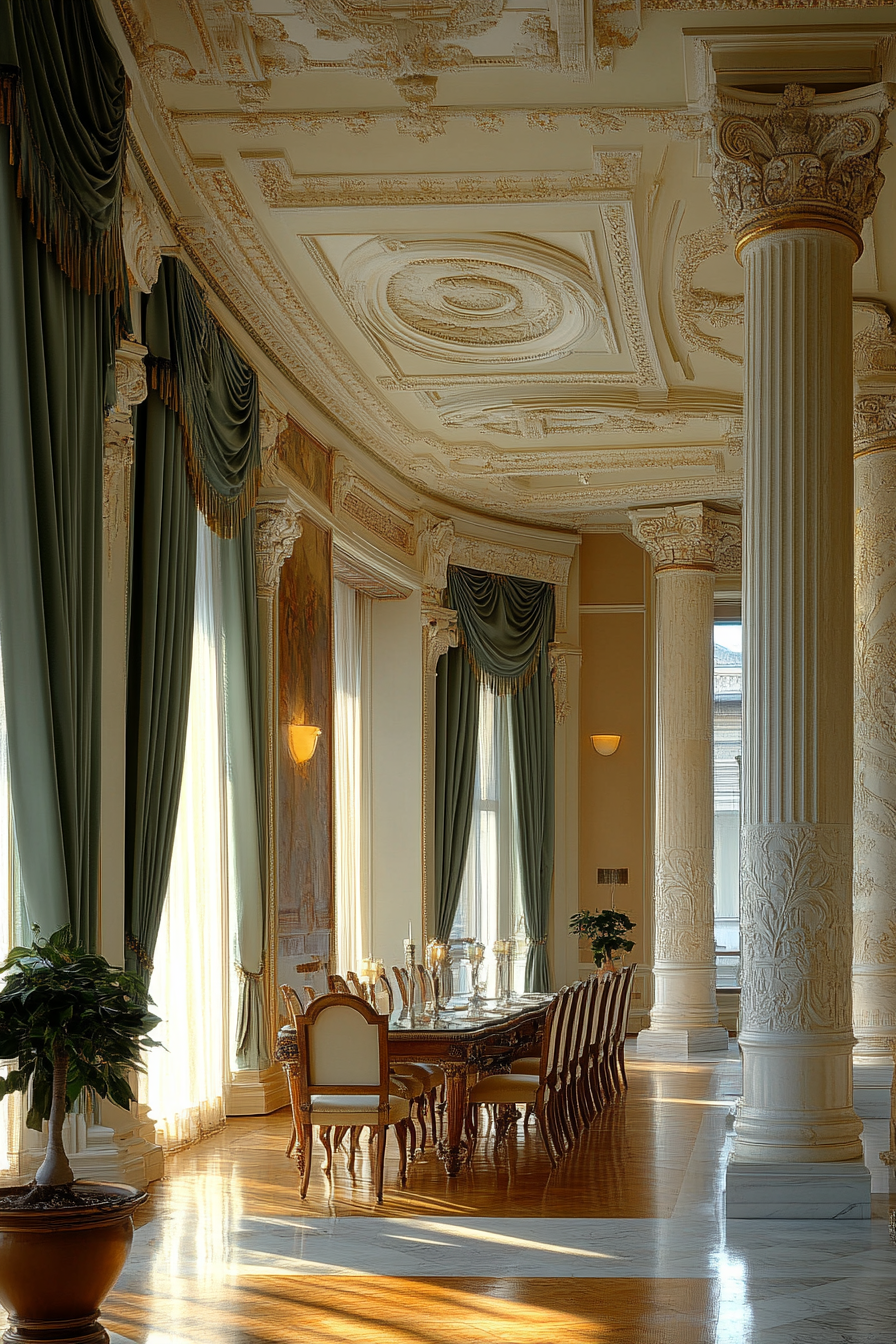 sage green dining room