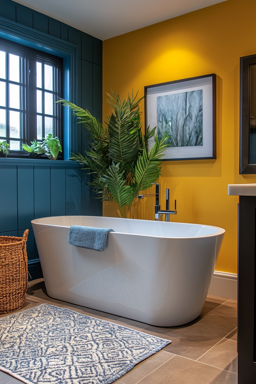 yellow and blue bathroom ideas