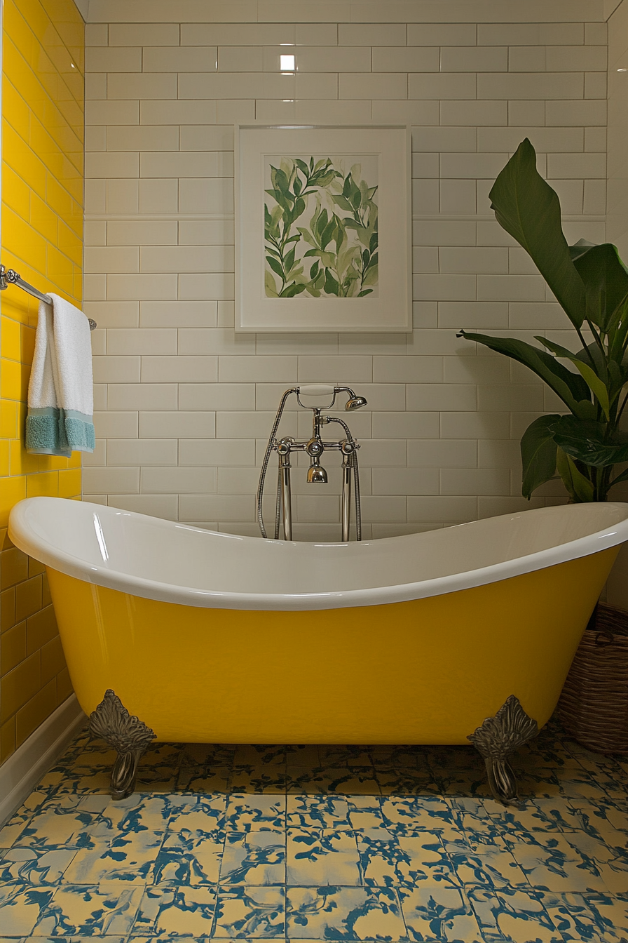 yellow and blue bathroom ideas