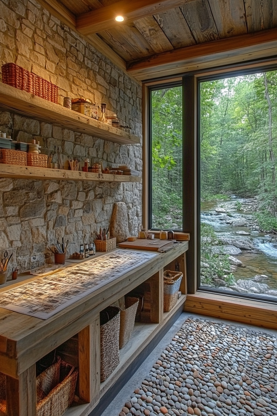 small fishing cabin interior