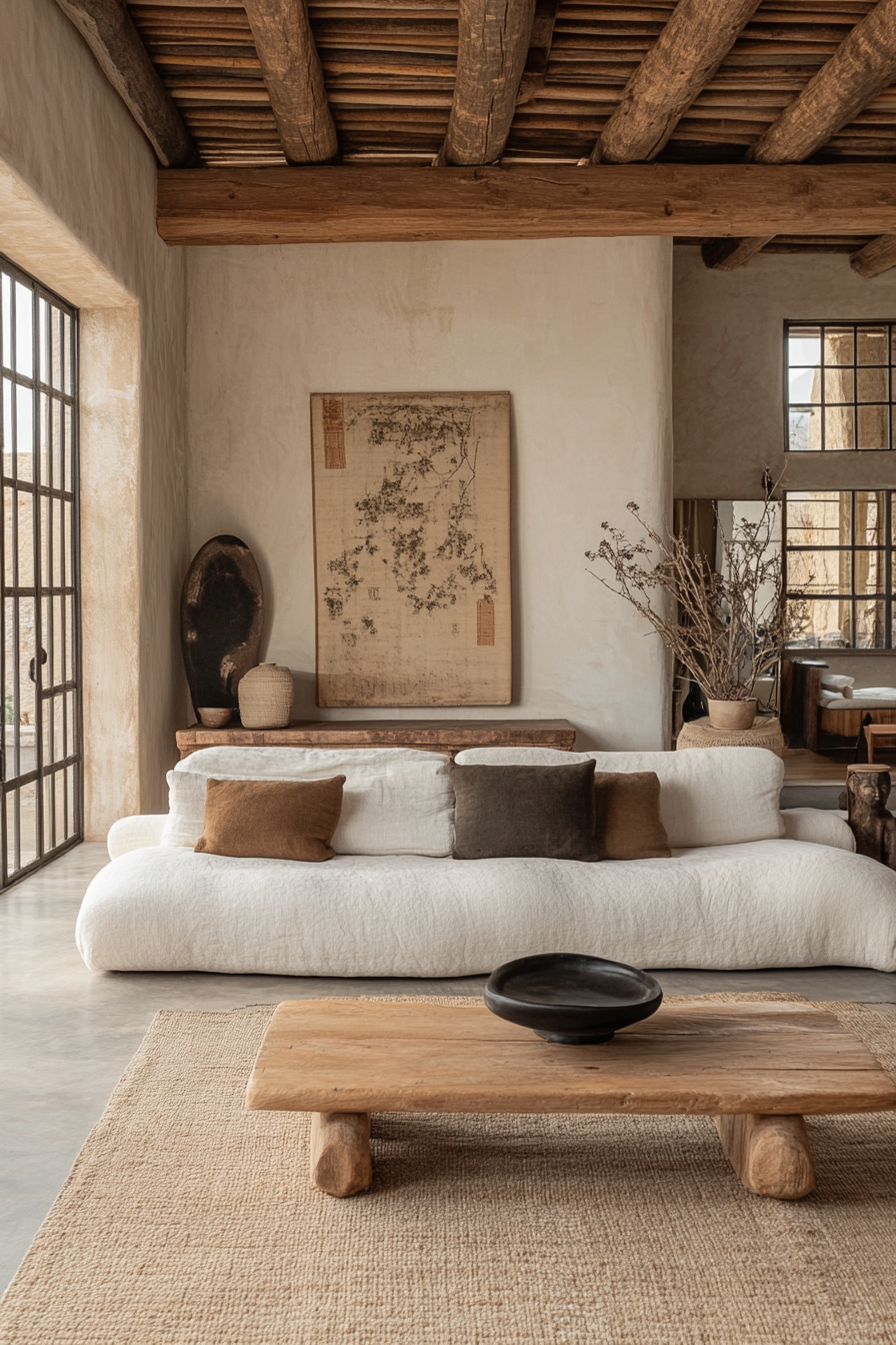 wabi sabi japandi living room