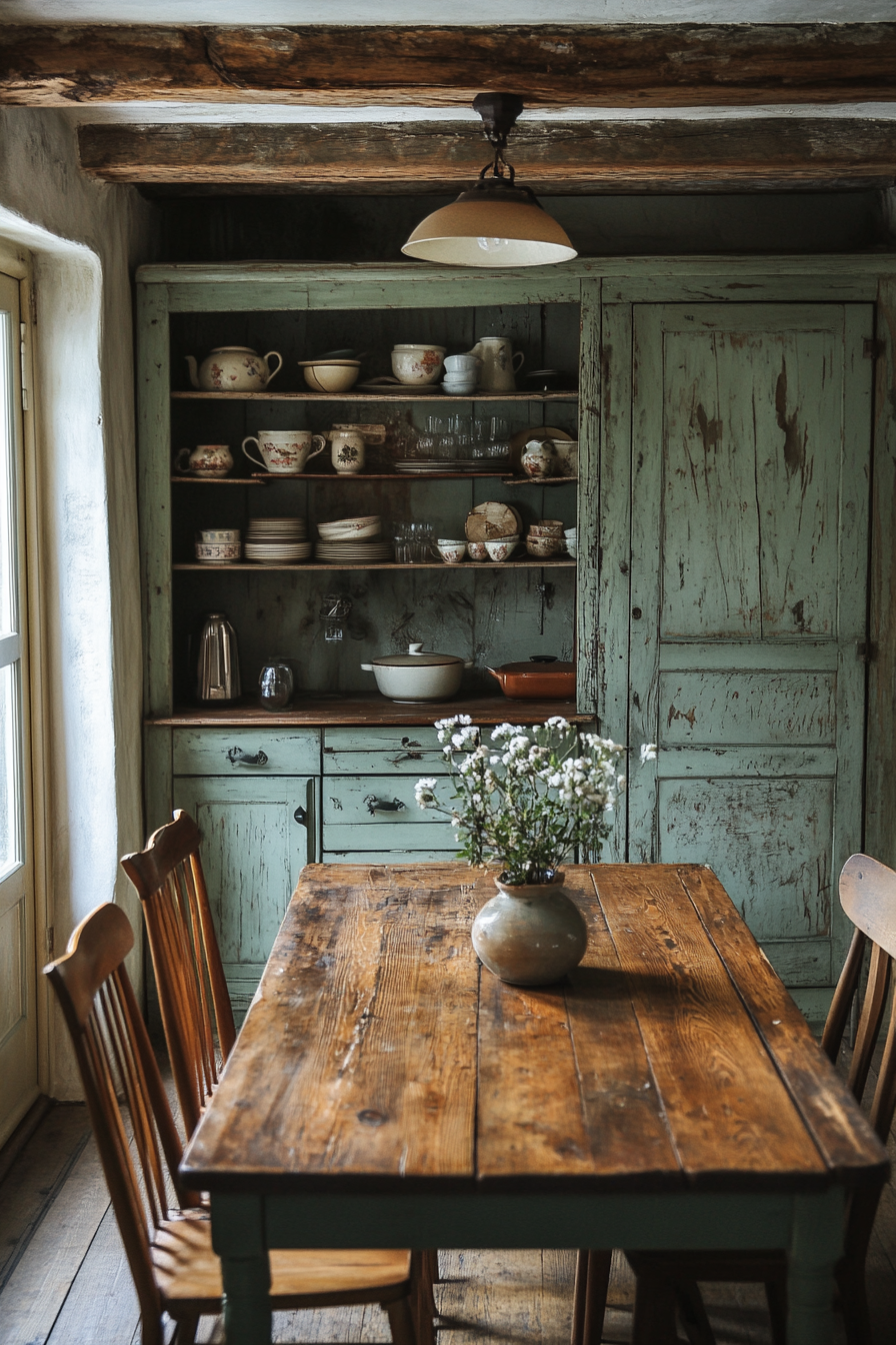 sage green dining room