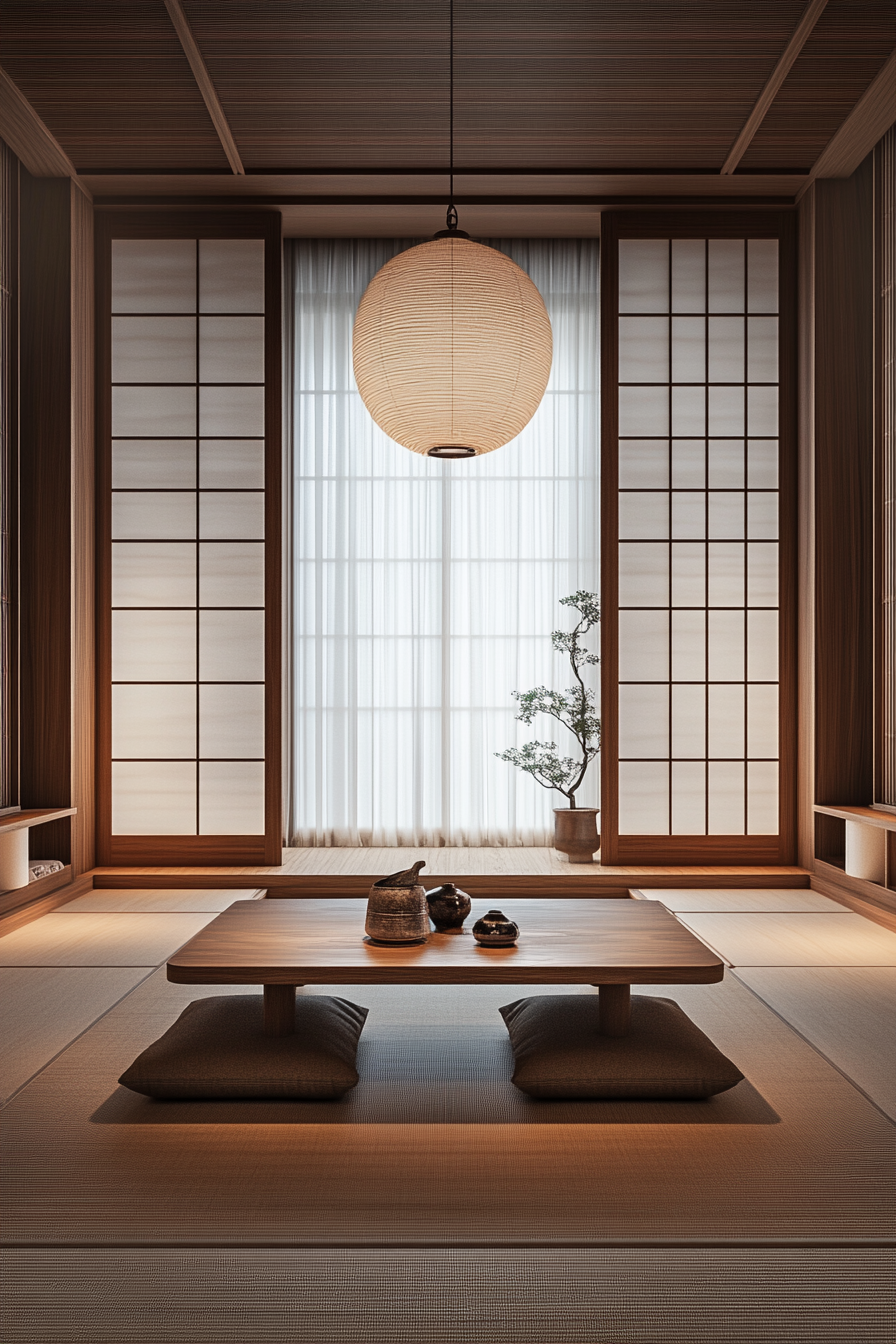 wabi sabi japandi living room