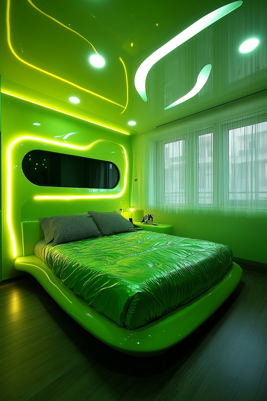 green fantasy bedroom ideas