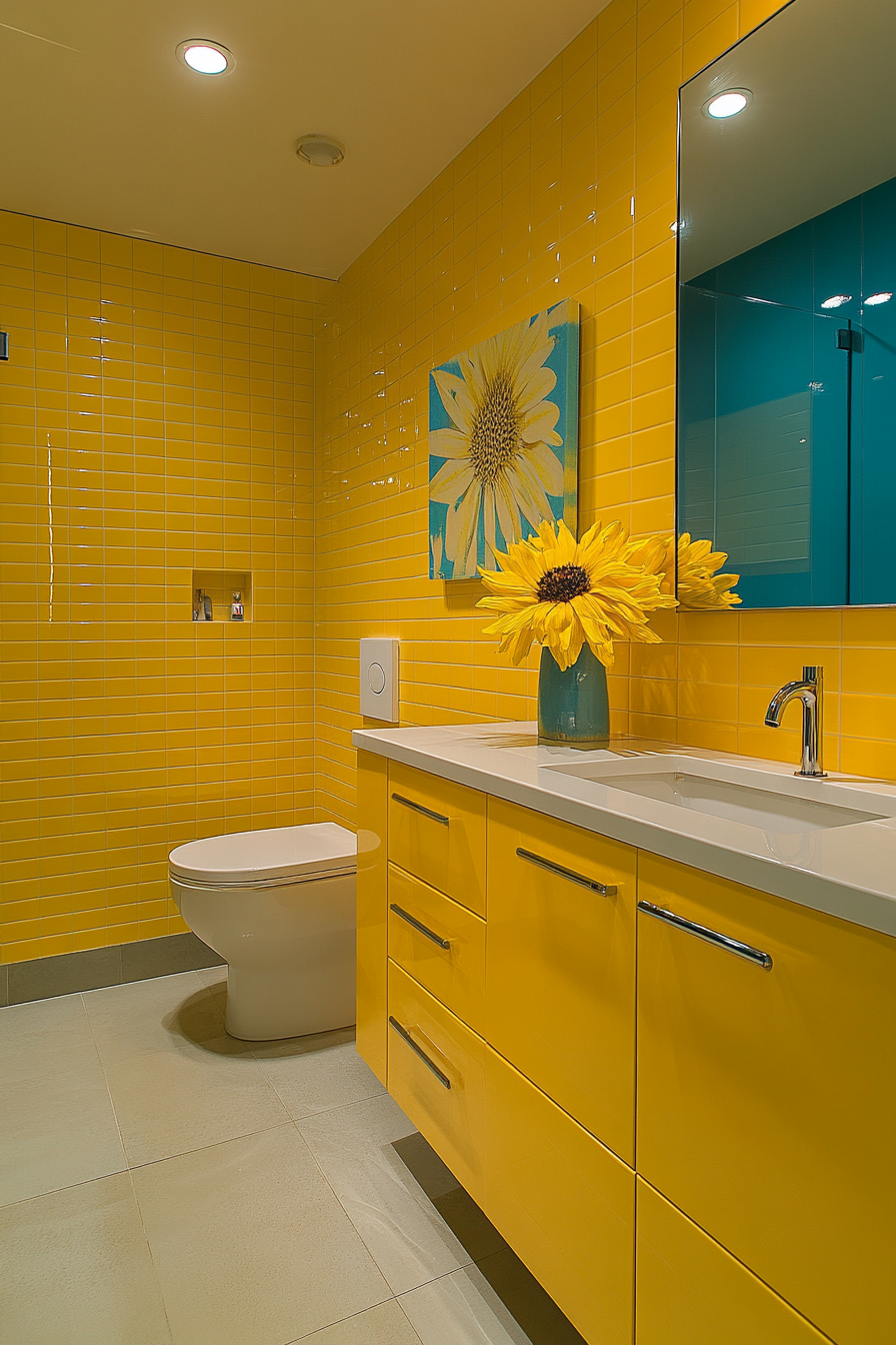 yellow and blue bathroom ideas