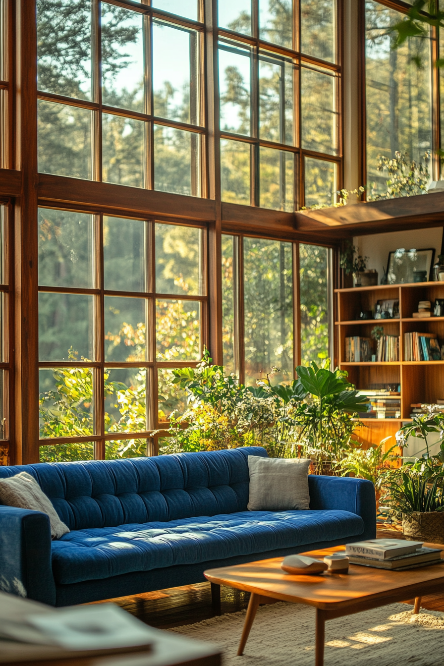 blue couch living room