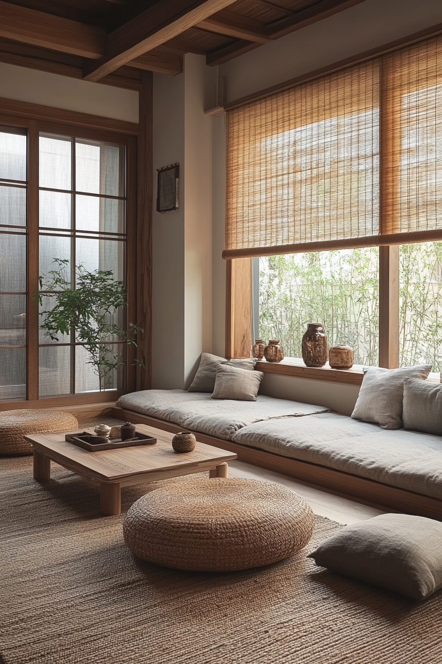 wabi sabi japandi living room