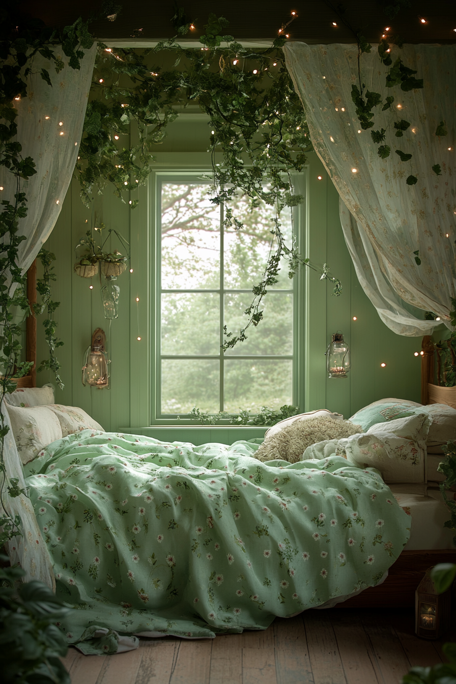 green fantasy bedroom ideas