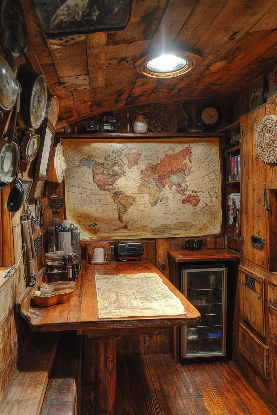 small fishing cabin interior