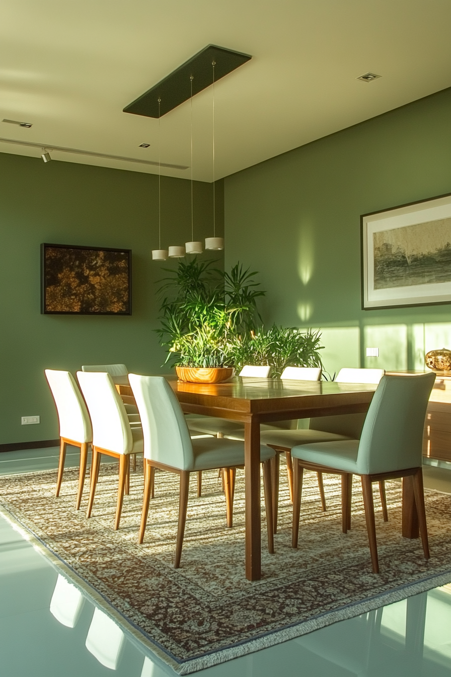 sage green dining room