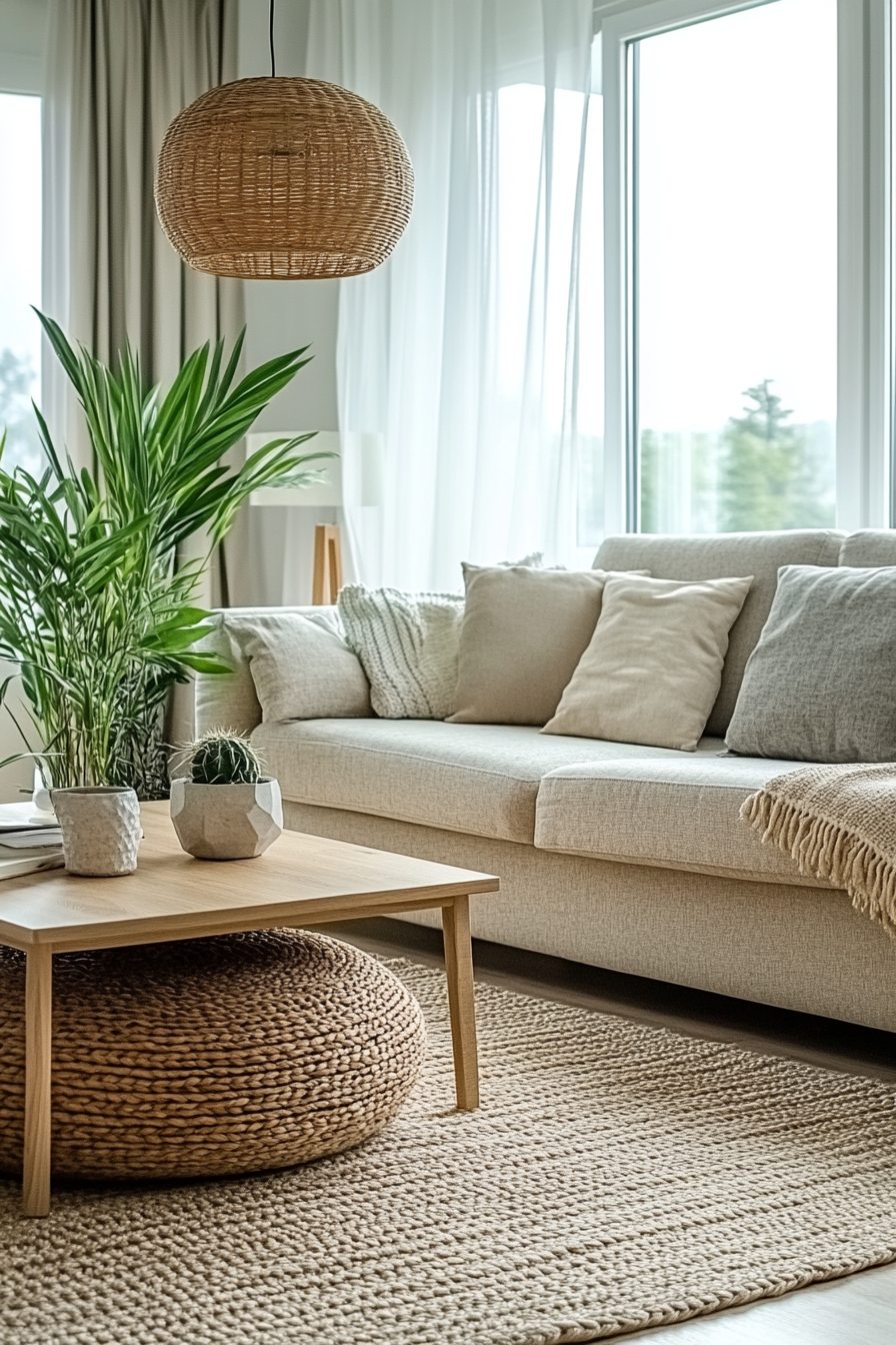 wabi sabi japandi living room