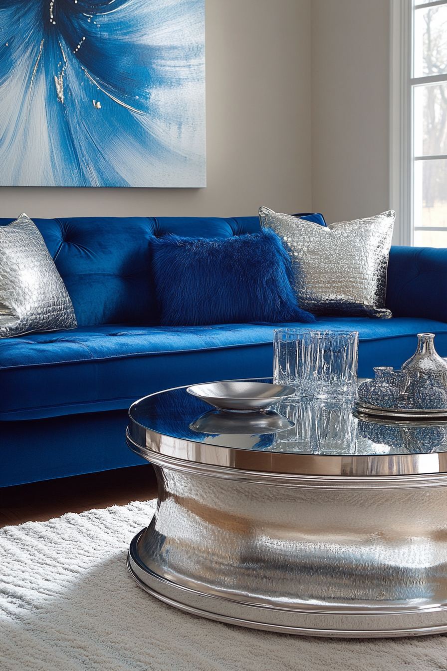 blue couch living room