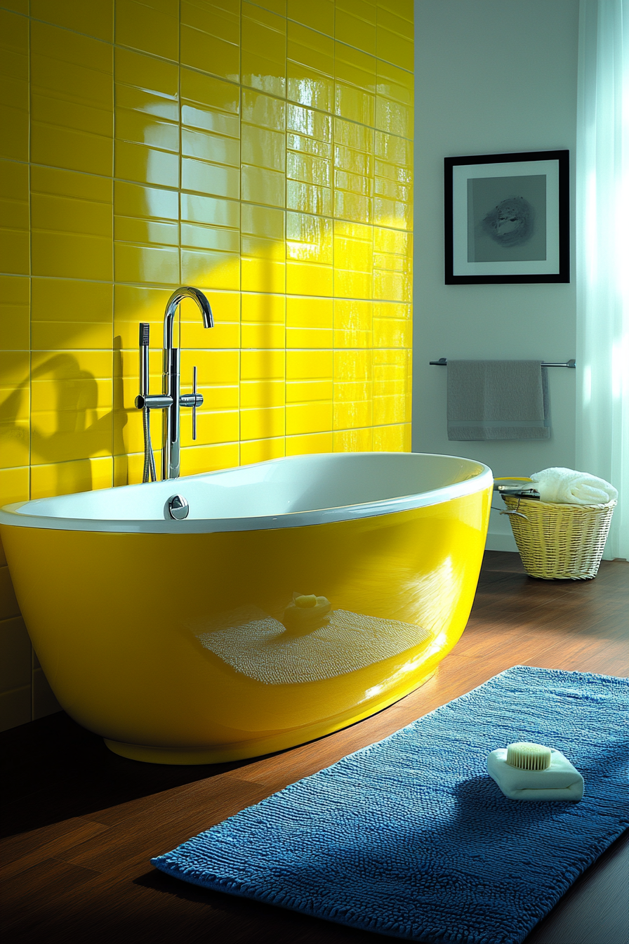 yellow and blue bathroom ideas