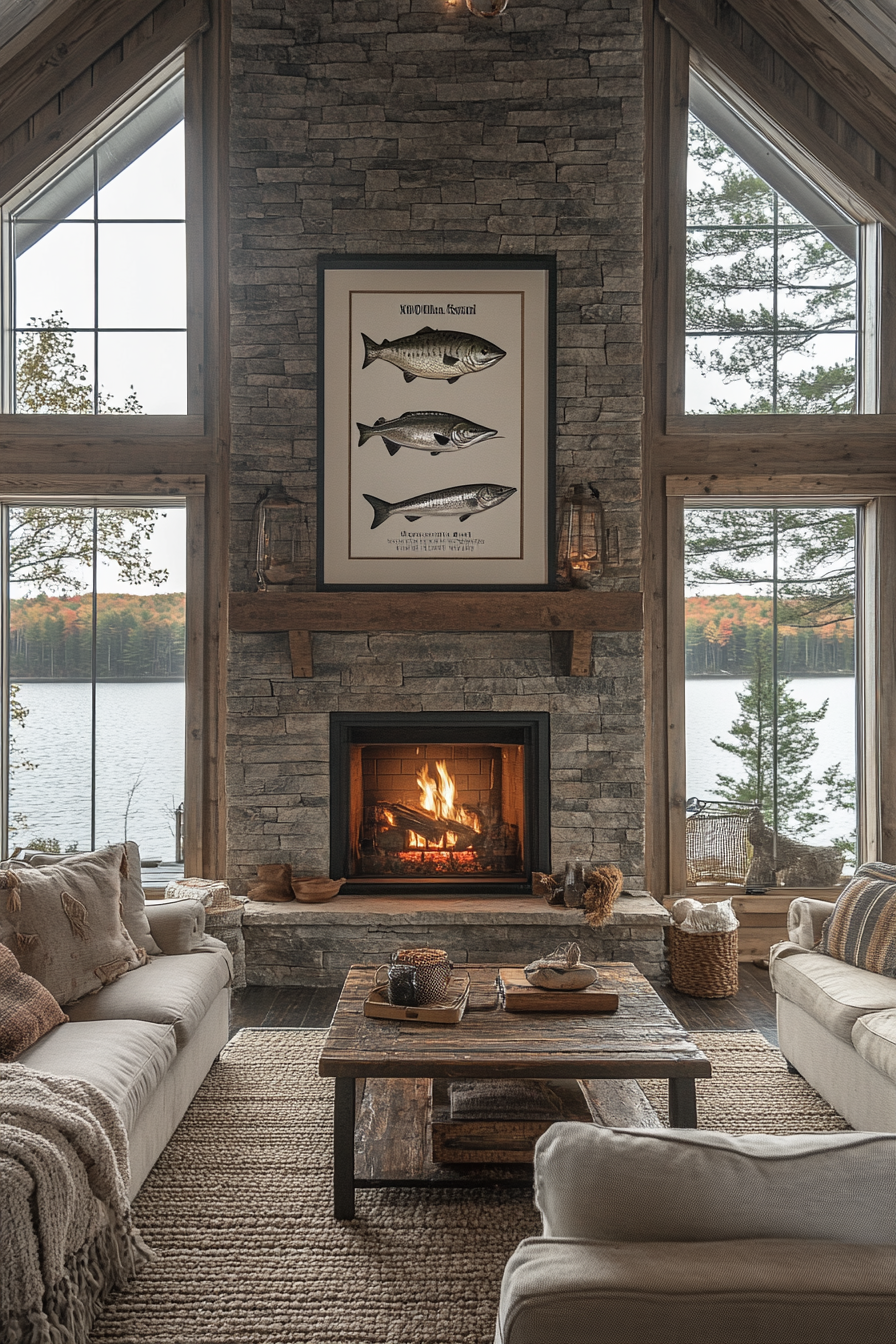 small fishing cabin interior