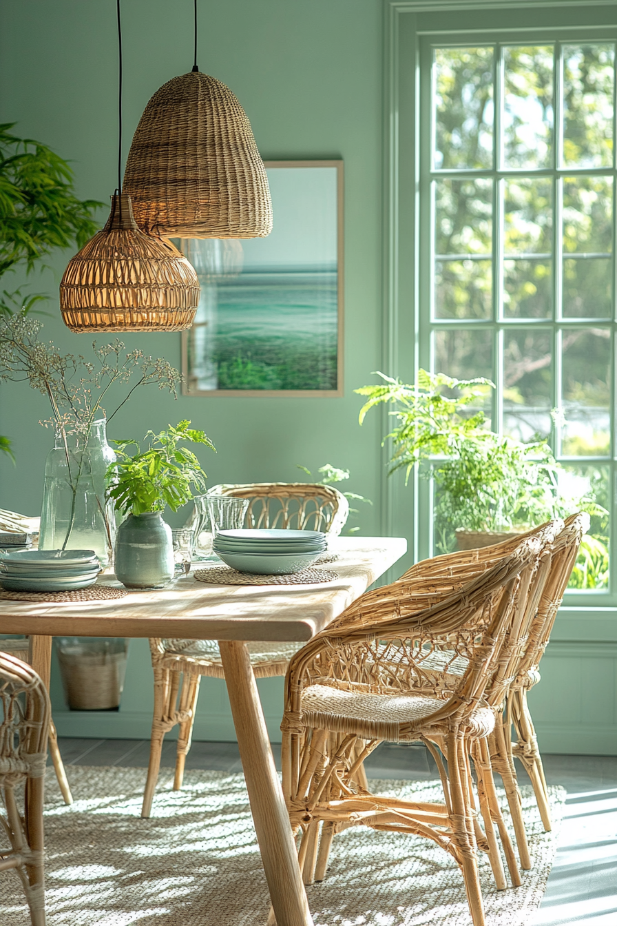 sage green dining room