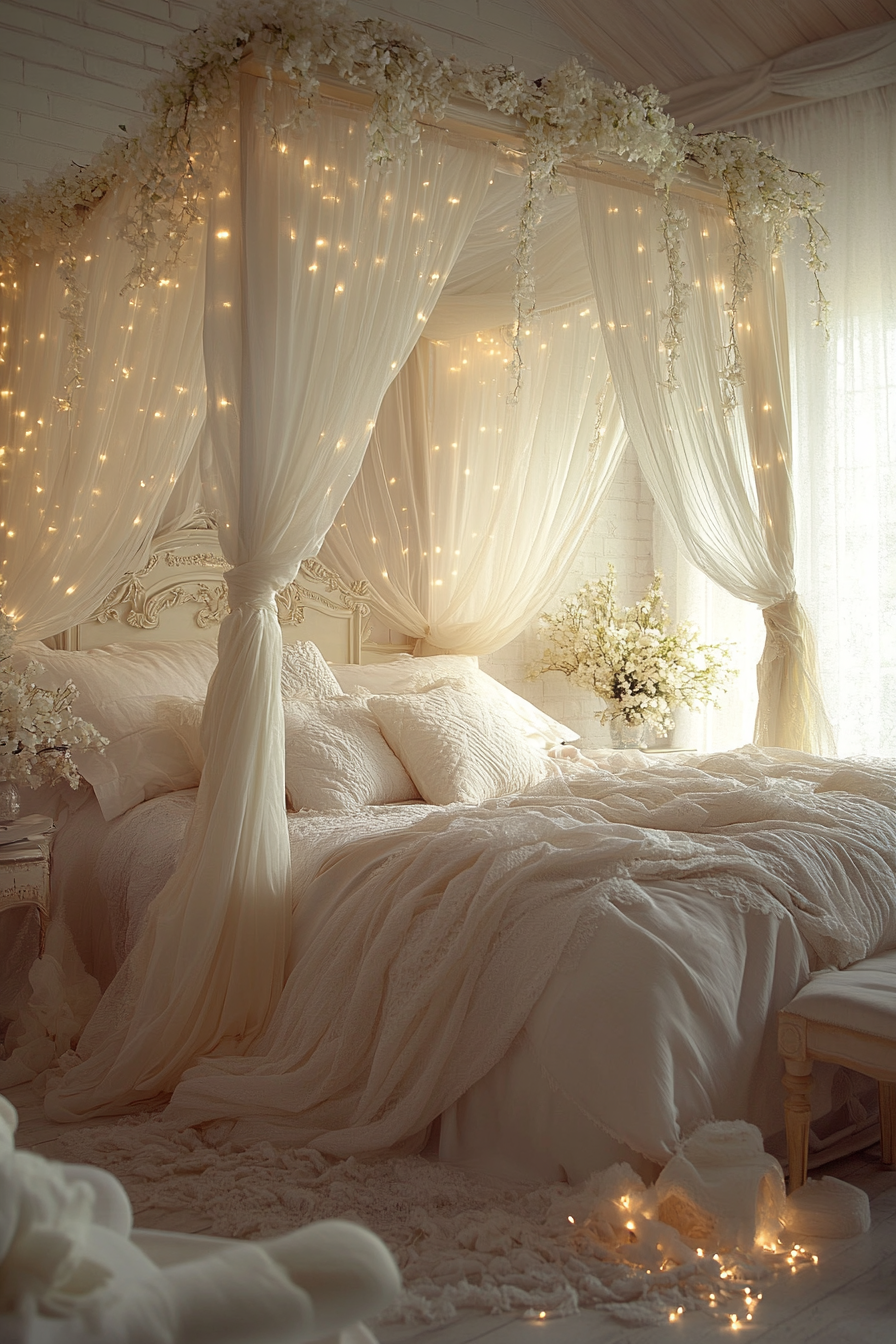 white fantasy bedroom ideas