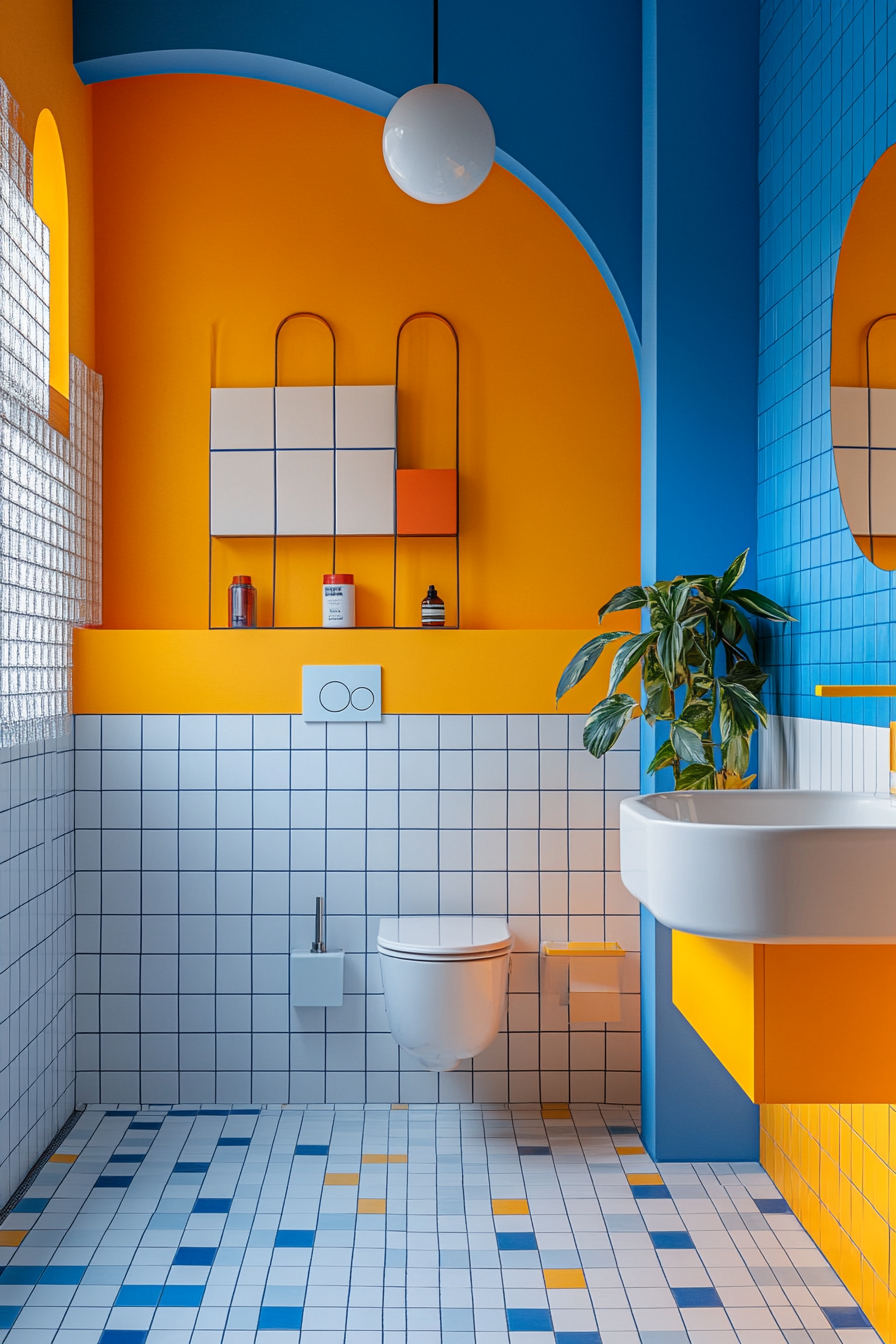 yellow and blue bathroom ideas