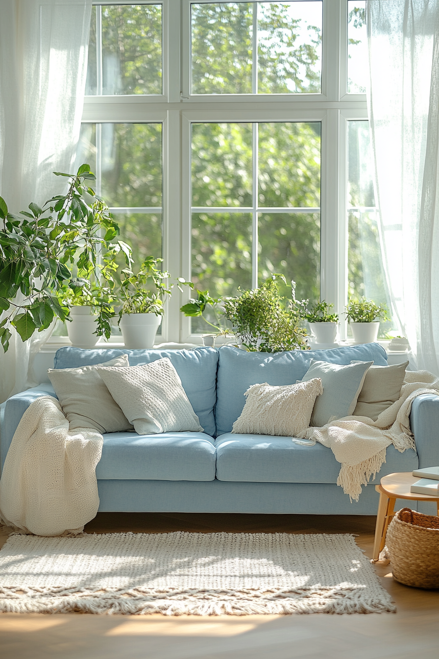 blue couch living room