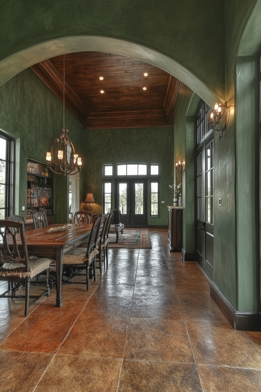 sage green dining room