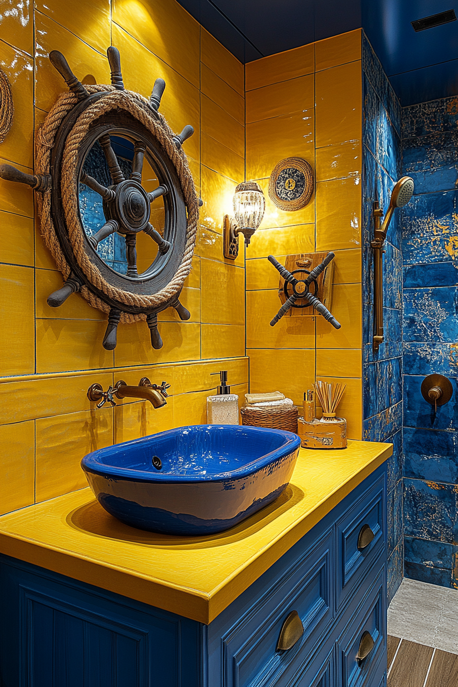 yellow and blue bathroom ideas