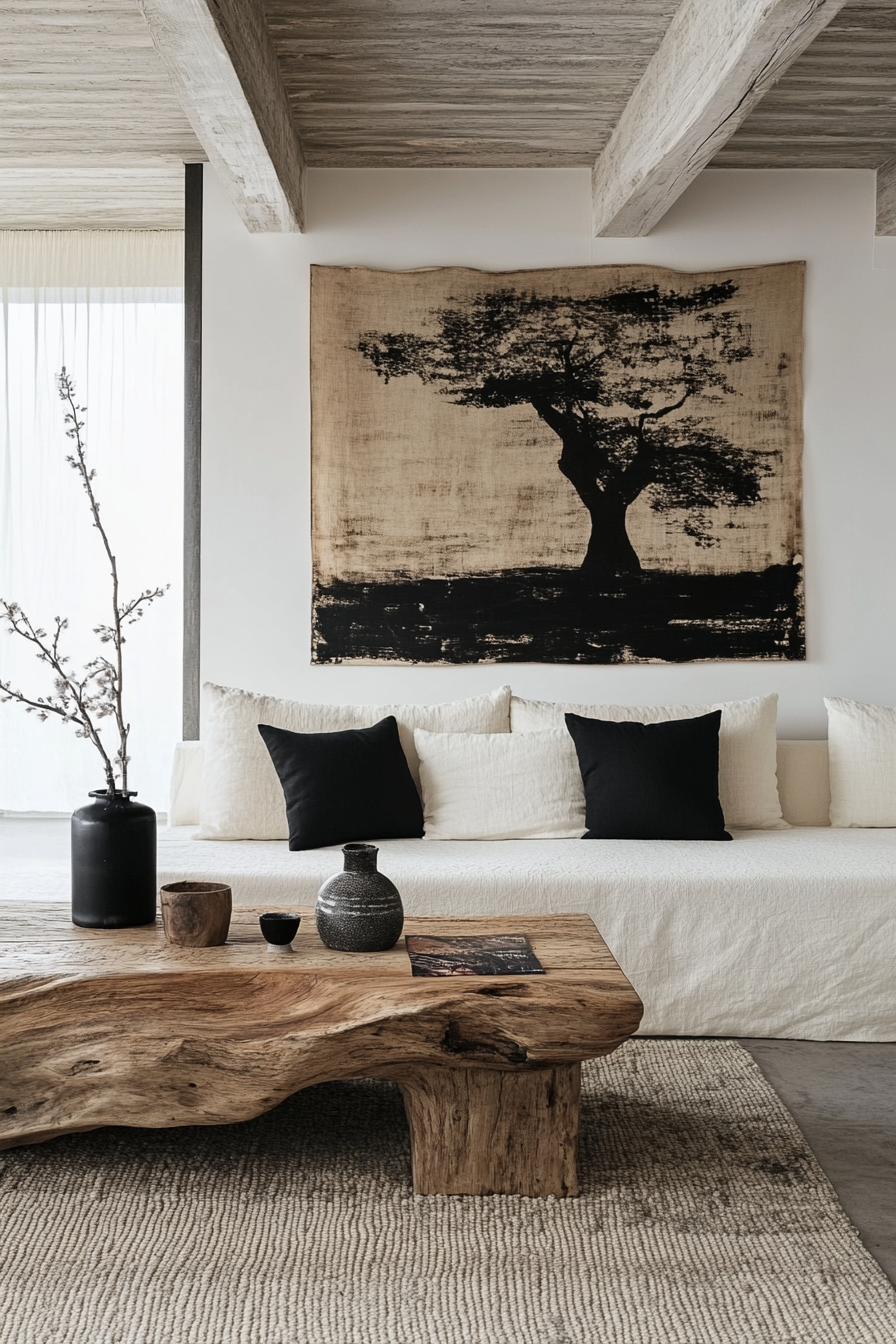 wabi sabi japandi living room