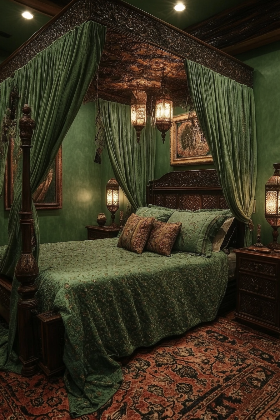 green fantasy bedroom ideas