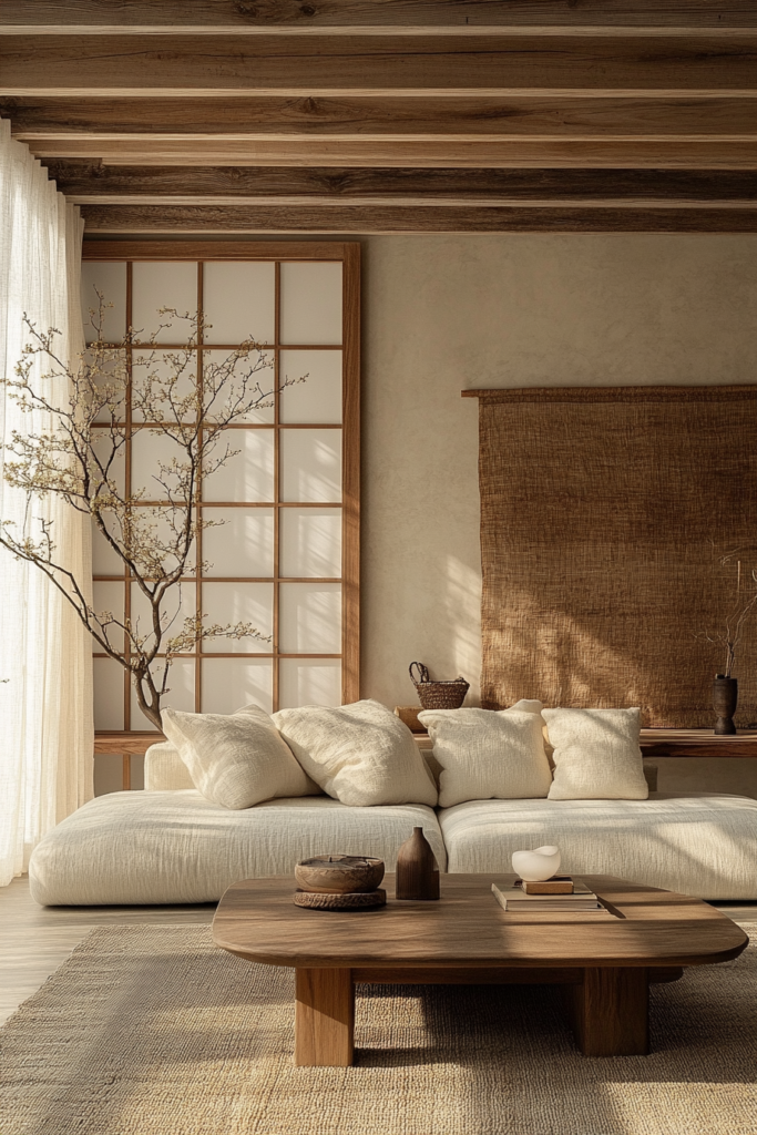 wabi sabi japandi living room