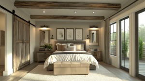 barndominium master bed