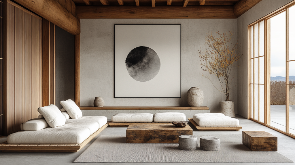 wabi sabi japandi living room